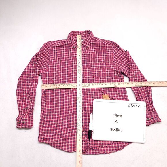 Saddlebred Tartan Flannel Long Sleeve Button Up Shirt Mens Size Medium M Red - Picture 6 of 10